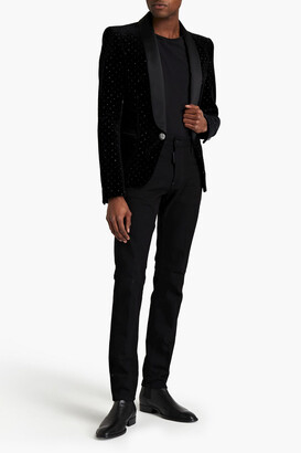 Balmain cotton-velvet tuxedo jacket - ShopStyle