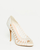 Thumbnail for your product : Le Château Satin Embellished Caged Pump