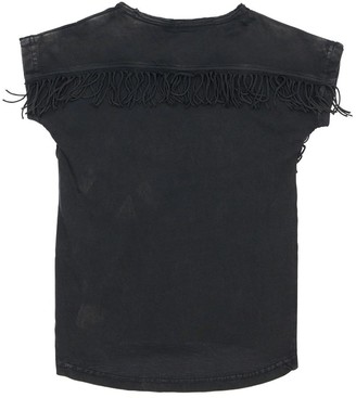 Molo Bleached Cotton Jersey T-shirt W/ Fringe