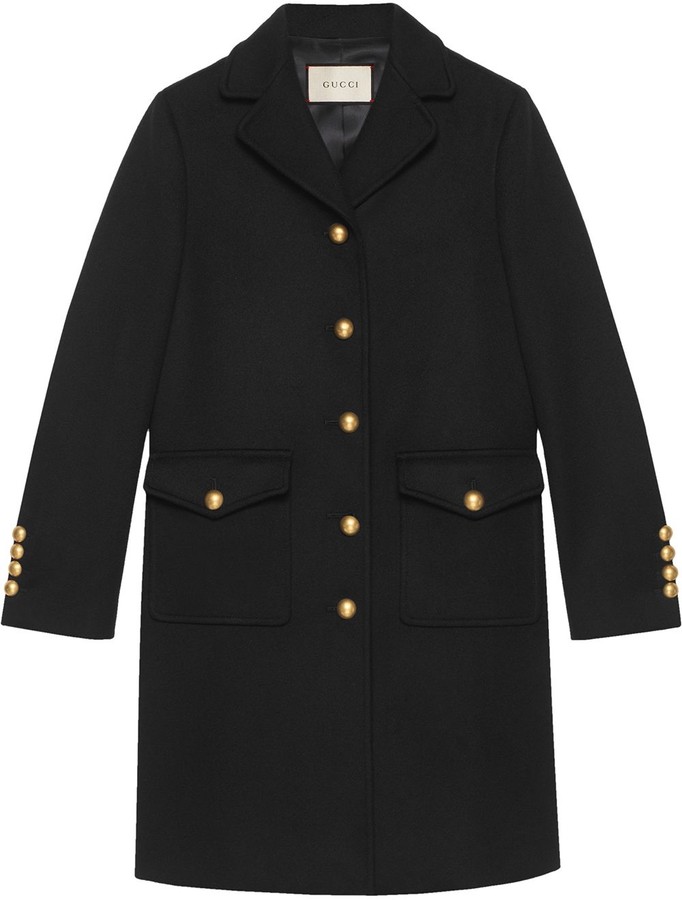 Gucci Wool coat with Double G - ShopStyle
