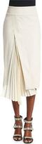 Thumbnail for your product : Brunello Cucinelli Accordion-Slit Pencil Skirt, Vanilla