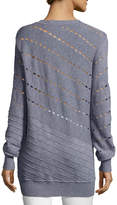 Thumbnail for your product : Prabal Gurung Diagonal Cutout & Seam Merino Wool Sweatshirt, Gray