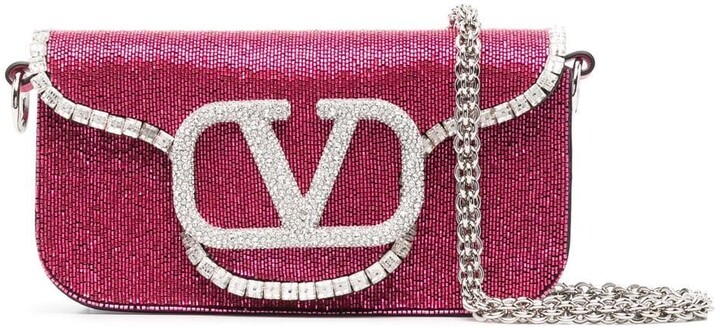 Valentino Garavani VLogo sequinned clutch bag - ShopStyle