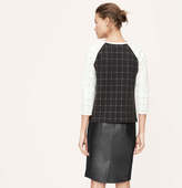 Thumbnail for your product : LOFT Tall Faux Leather and Ponte Blocked Pencil Skirt