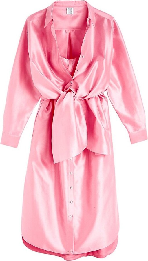 Rosie Assoulin Bustino Button Down Satin Dress