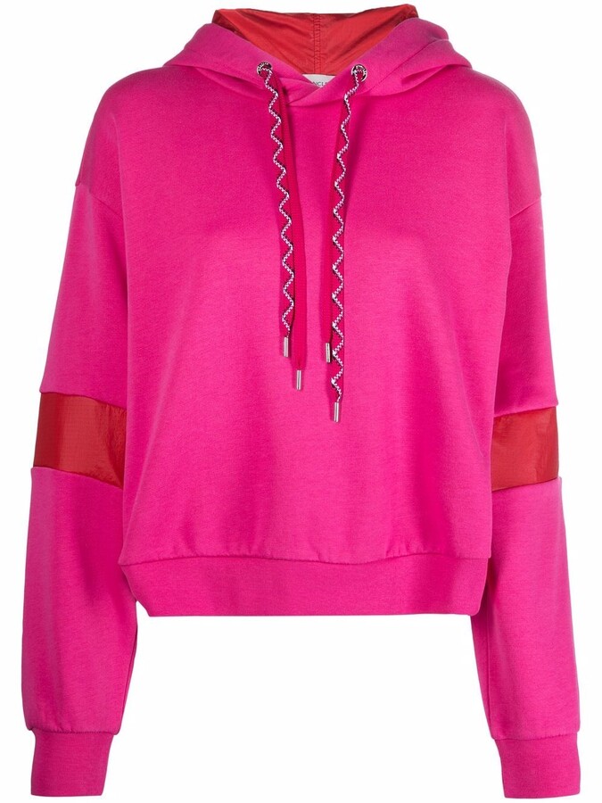 New Sugar Pink Zip Up Jersey Hooded Top Jacket Navy & Grey Stripe & Pink Trims 