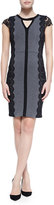 Thumbnail for your product : Laundry by Shelli Segal Colorblock Ponte Dress W/ Lace