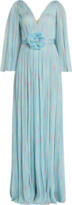 Thumbnail for your product : J. Mendel Flower-Printed Chiffon V-Neck Gown