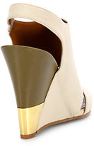 Thumbnail for your product : Chloé Peep-Toe Leather Wedge
