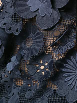 Self-Portrait floral mesh top