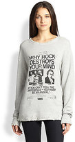 Thumbnail for your product : R 13 Distressed Printed Cotton Sweatshirt
