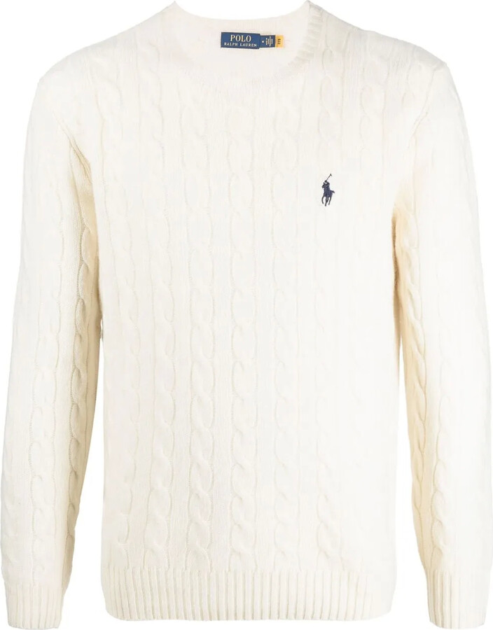 Polo Ralph Lauren Logo-Embroidered Cable-Knit Jumper