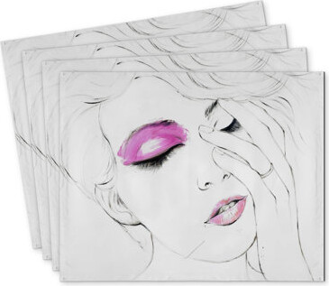 East Urban Home Pink Makeup Polyester Kibbe Set of 4 | Home Decor