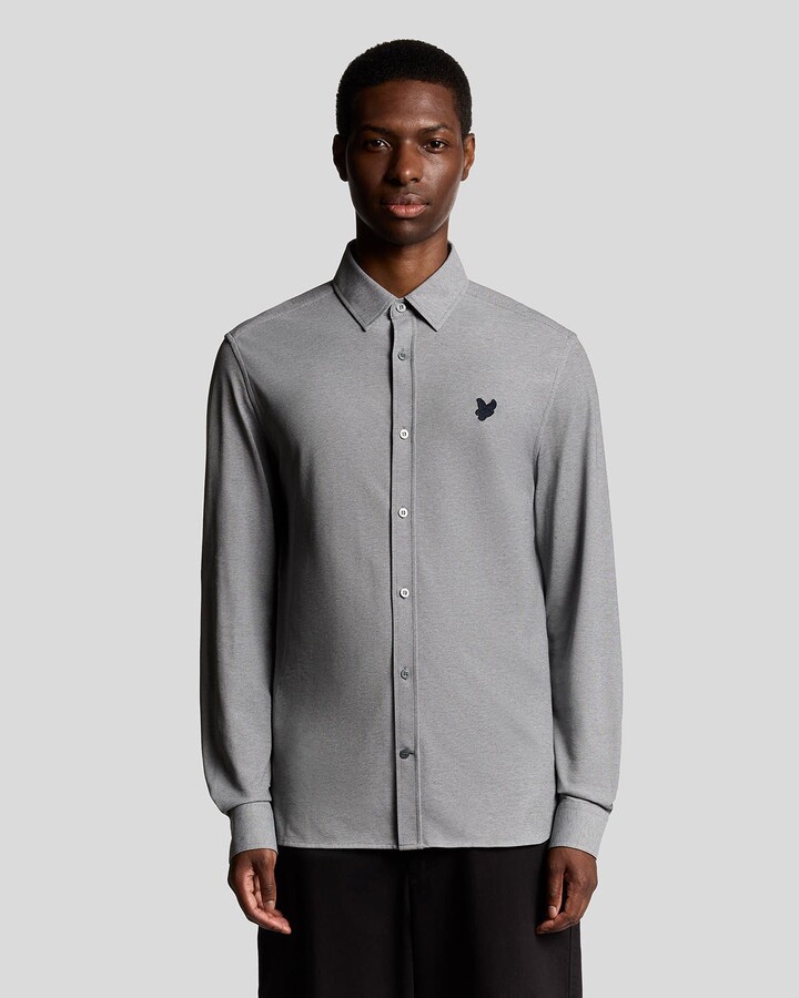 Lyle & Scott Jacquard Stripe Long Sleeve Shirt