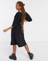 Thumbnail for your product : Monki Zoey shirred waist midi dress in black