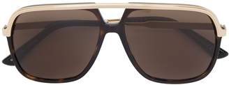 Gucci Eyewear tortoiseshell Rectangular-frame metal sunglasses
