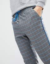 Thumbnail for your product : ASOS Design Skinny Trousers In Grey Check With Elasticated Waist