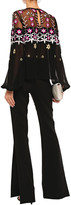 Thumbnail for your product : Temperley London Tulle-paneled Embroidered Georgette Blouse