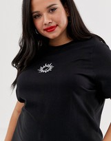 Thumbnail for your product : Daisy Street Plus oversized t-shirt dress with sun and moon embroidery