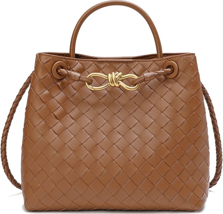 Tiffany & Fred Woven Leather Top Handle Messenger Bag ShopStyle