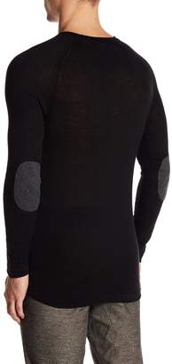 Parke & Ronen Long Sleeve Elbow Patch Sweater