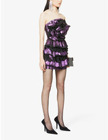Thumbnail for your product : Redemption Metallic ruffled organic cotton-blend mini dress