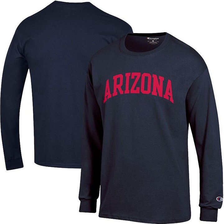 Men's Champion Navy Arizona Wildcats Basic Arch Long Sleeve T-Shirt