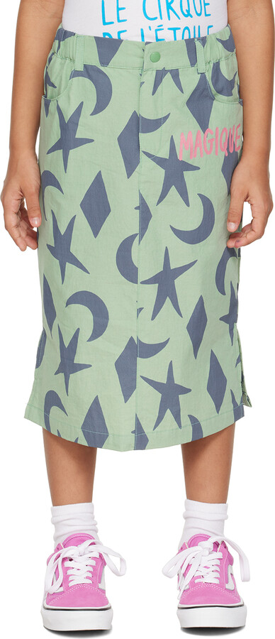 Jellymallow Kids Green 'Magique' Midi Skirt