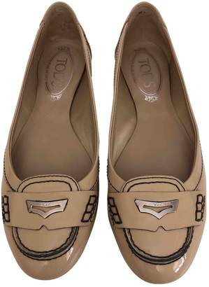 Tod's Beige Patent leather Ballet flats