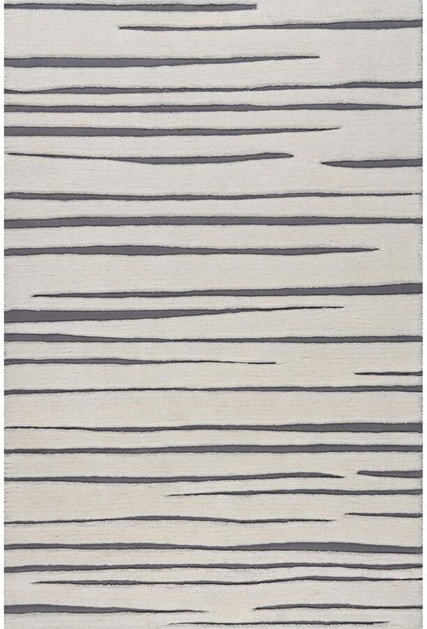 RUGS USA Studio Striped New Zealand Wool Ivory 3 ft. x 5 ft. Indoor Area Rug