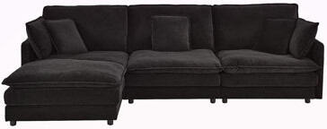 Latitude Run Modern Home Living Room L-Shaped Sectional Sofa Couches With Ottoman Convertible Oversized 4 Seater Couch Towel Fabric
