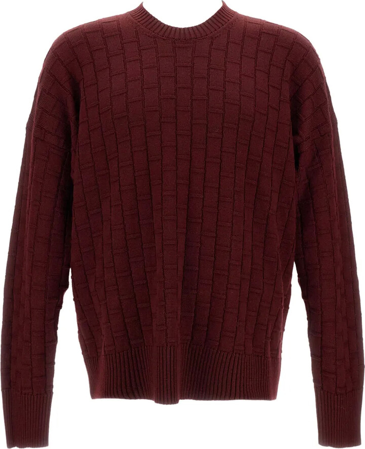 Plan C Ribbed Checked Sweater