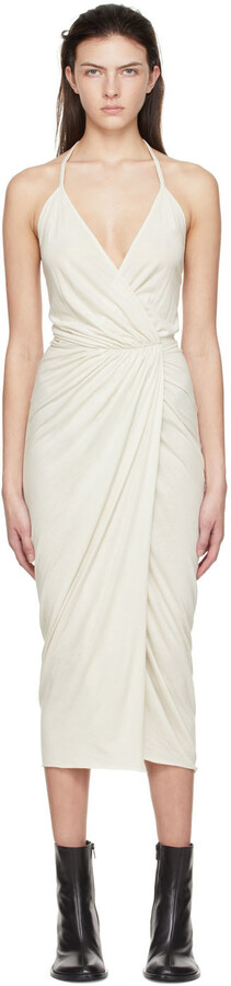 Rick Owens Lilies Off-White Vered Midi Dress - ShopStyle