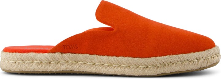 Toms Santiago Mule Espadrille Flame Suede Slip On