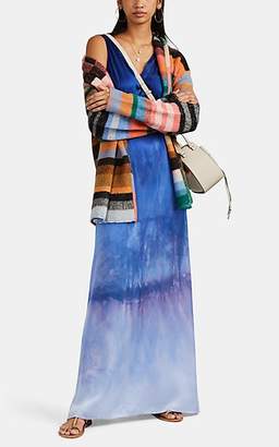 Raquel Allegra Women's Kate Tie-Dyed Silk Satin Slipdress - Blue