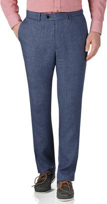 Charles Tyrwhitt Blue Slim Fit Linen Tailored Pants Size W30 L34
