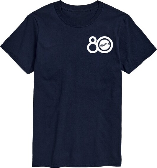 Mattel Men'sMattel80ThLogosOversizedShortSleeveGraphicT-Shirt-Navy-4X-Large