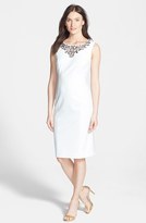 Thumbnail for your product : Ellen Tracy Beaded Ponte Sheath Dress