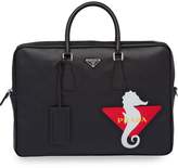 Thumbnail for your product : Prada seahorse motif Saffiano leather briefcase