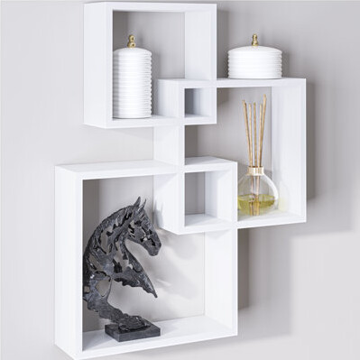 Ballucci Extense Interlocking 3 Piece Square Floating Wall Shelf