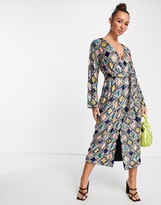 Thumbnail for your product : ASOS EDITION diamond belted wrap midi dress in sequin