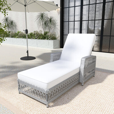 Bay Isle Home Outdoor Chaise Lounge With Cushions