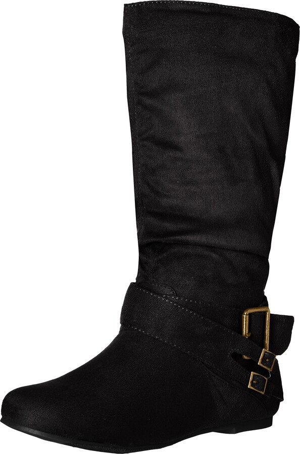 Black Low Heel Mid Calf Boots | Shop the world's largest collection of  fashion | ShopStyle