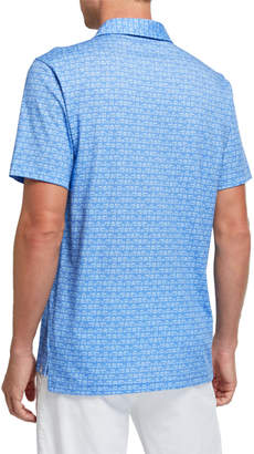 Peter Millar Men's Car-Print Cotton Polo Shirt