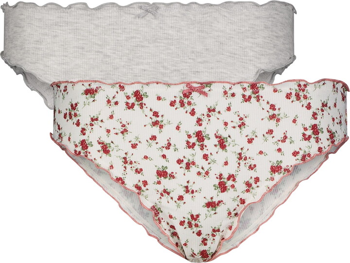 Jessica Simpson Women’s Ruffle Rib Cheeky, 2-Pack, Size S-XXXL