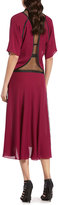 Thumbnail for your product : Gucci Fuchsia Silk Georgette Mesh Dress