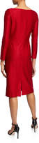 Thumbnail for your product : St. John Shimmer Float Knit V-Neck Dress w/ Shirring Detail