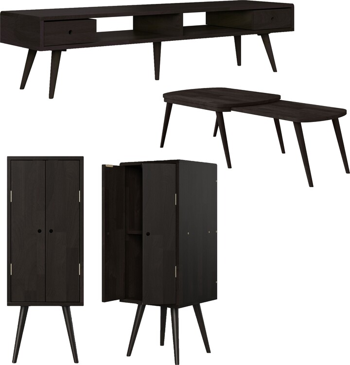 Carson Carrington Shorewood 4Piece Mid Century Modern Nesting Cocktail