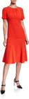 diane von furstenberg rose shortsleeve midi dress with back cutout