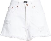 Thumbnail for your product : Edwin Cai Distressed High Waist Cutoff Denim Shorts
